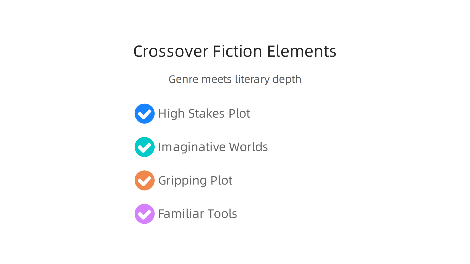 Crossover fiction seamlessly blends genre elements with literary depth to create unique narratives.