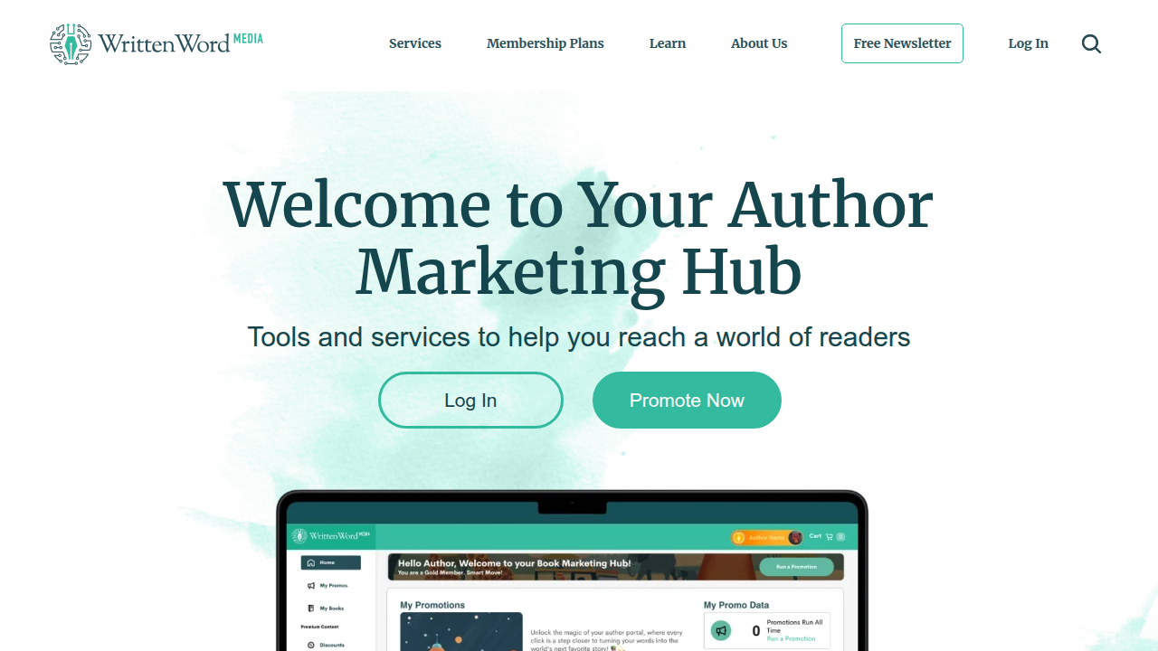 Homepage of Written Word Media, a resource for authors and readers, reflecting their expertise in reading trends and discovery.