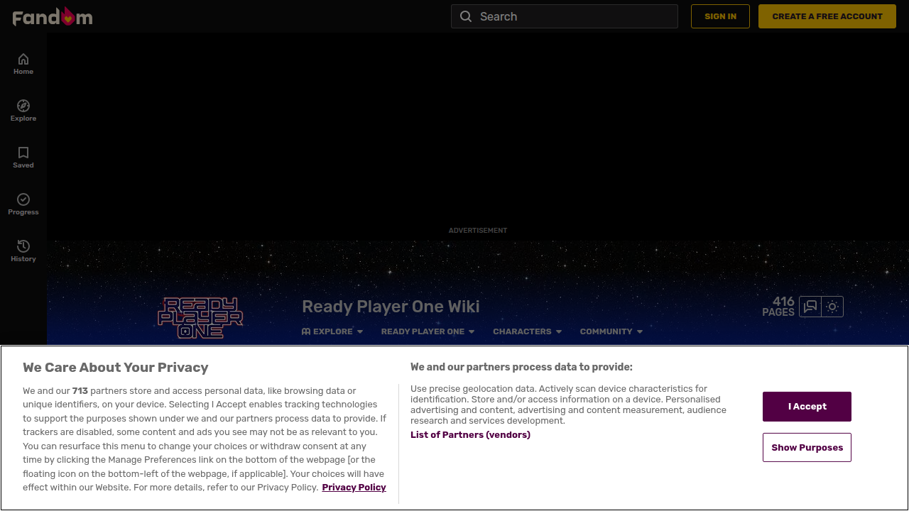 Dive into the extensive details of the Ready Player One universe on its dedicated Fandom wiki page.